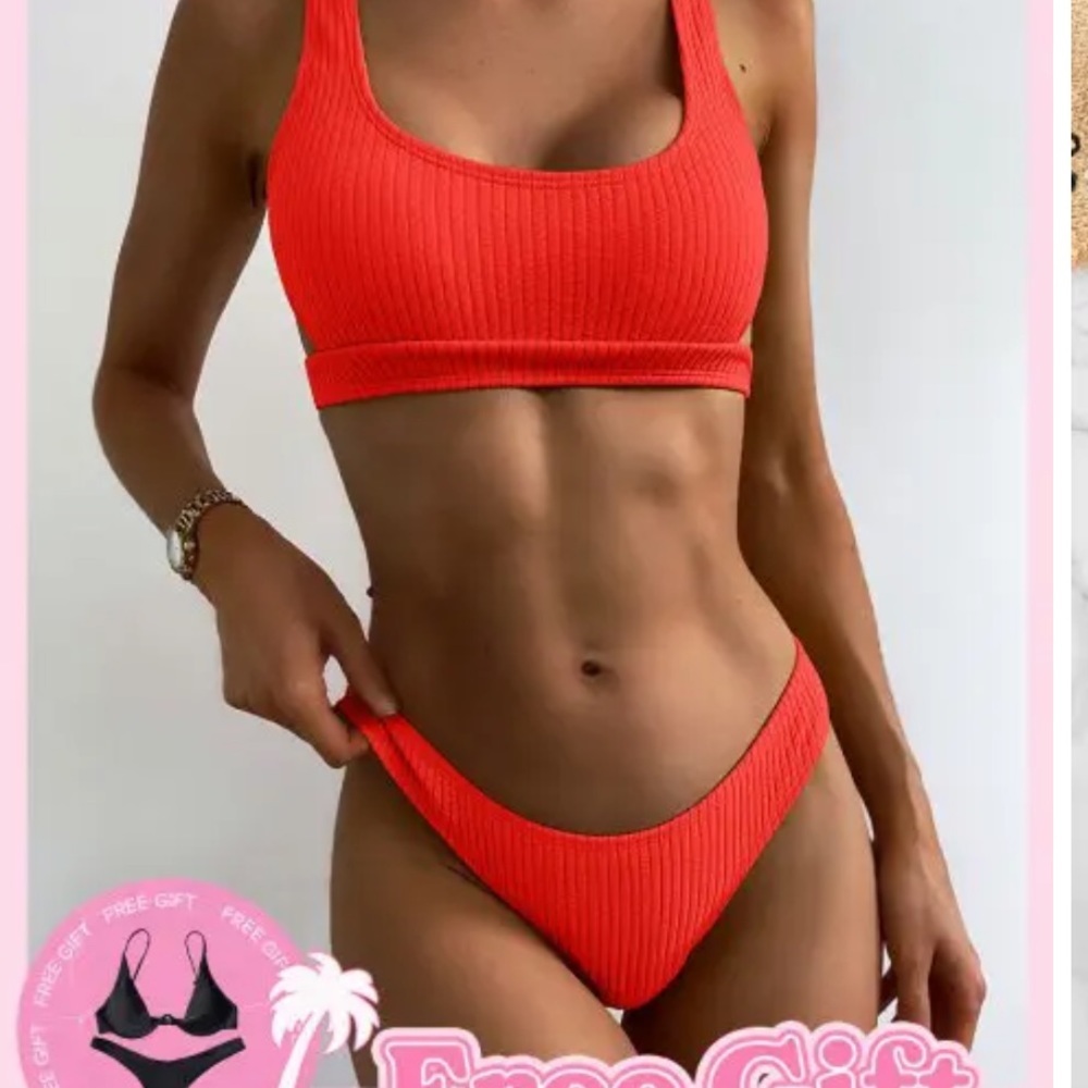 Zaful red cut out bikini